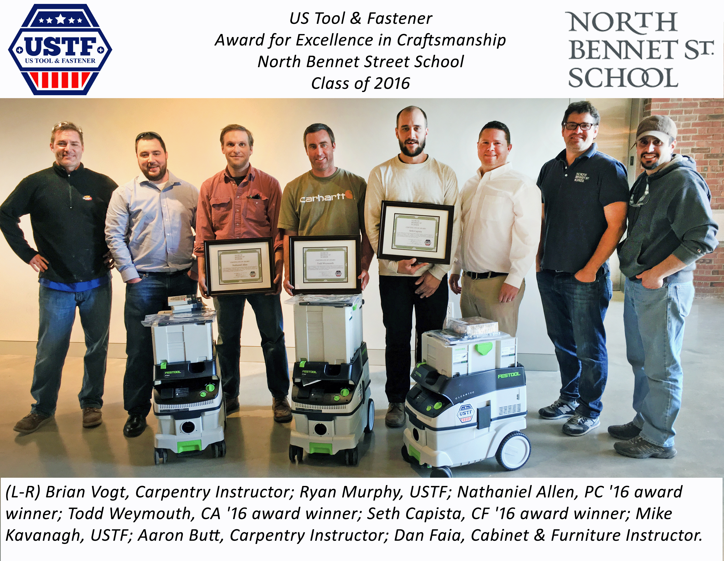 2016 USTF / NBSS Awards for Excellence In Craftsmanship