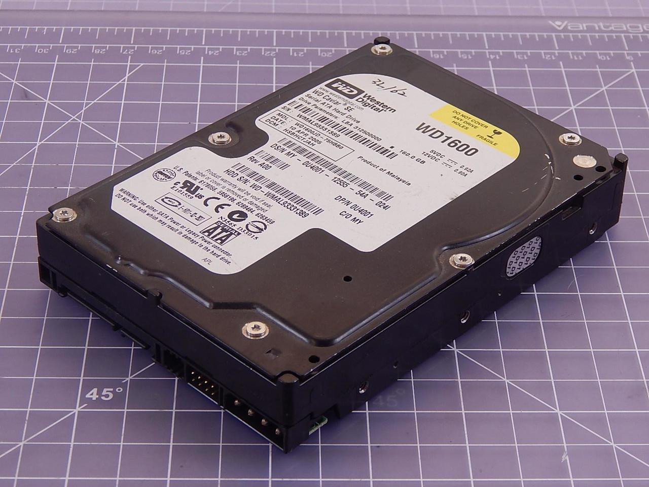 Western Digital WD1600YS Serial ATA Hard Drive 160.0 GB T98161 Test