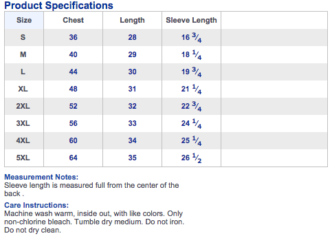 Size Chart Size Chart