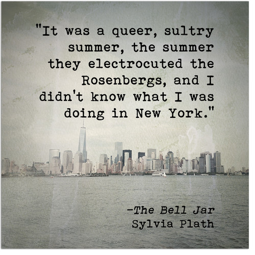 Queer Sultry Summer Sylvia Plath Inspirational Literary Quote. Fine Art Print For Classroom, Library, or Home.