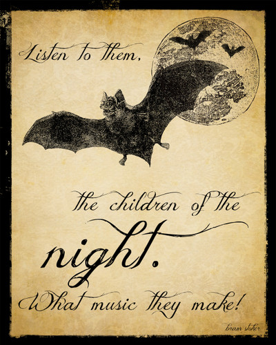 Children of the Night Dracula Literary Quote. Vintage Style Fine Art Print For Classroom, Library, Home or Dorm