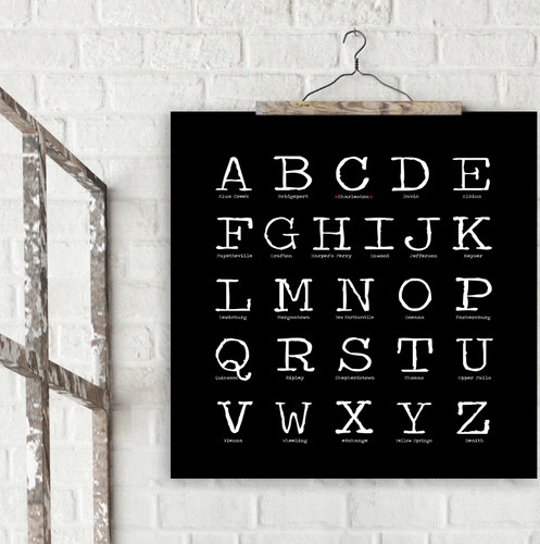 WV ABCs Fine Art Print For Library, Home or Dorm