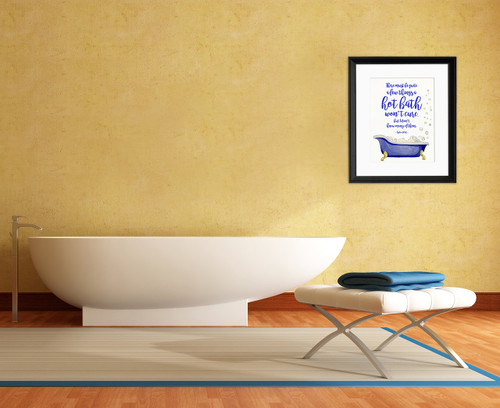 Hot Bath Literary Quote. Watercolor Sylvia Plath Fine Art Print For Classroom, Library, Home, Bath or Dorm