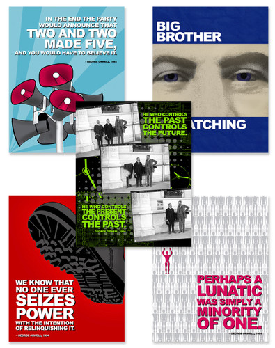 Nineteen Eighty Four, George Orwell Quote Poster Set