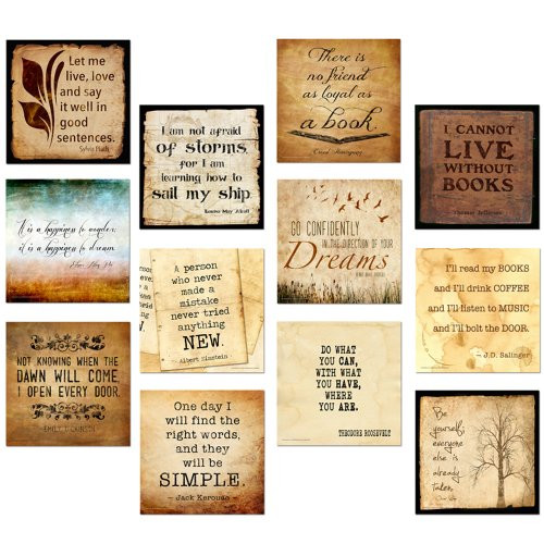 Classic Quotes Motivational Poster Set. Eco-friendly Set Featuring Inspiring Quotes.