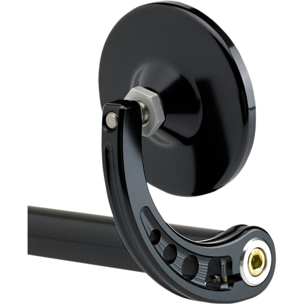 Joker Machine 31/4" Round Black Bar End Mirror Get Lowered Cycles