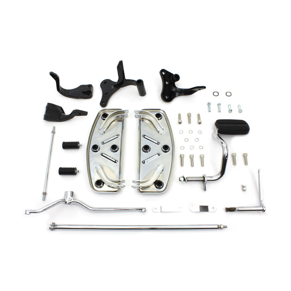 VTwin Chrome Floorboard Kit for 19962016 Harley Dyna Get Lowered Cycles