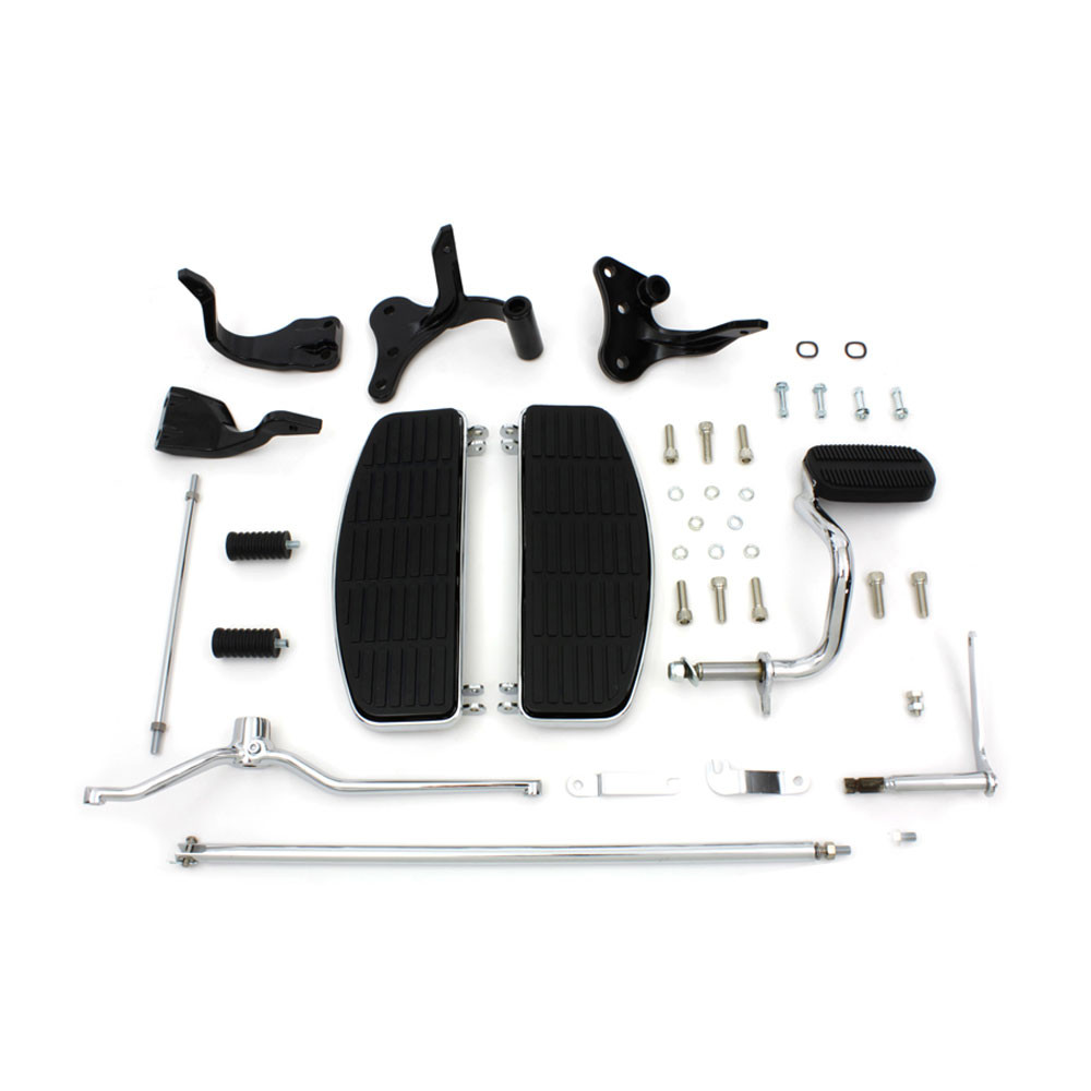 VTwin Chrome Floorboard Kit for 19962016 Harley Dyna Get Lowered Cycles