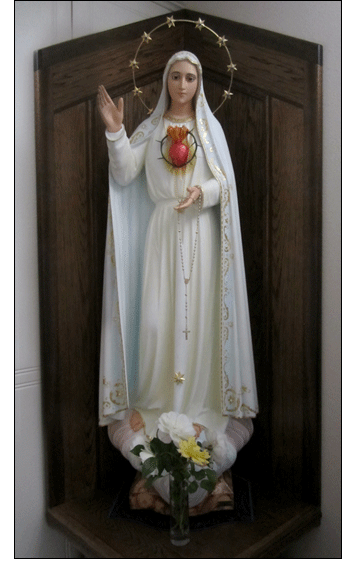 New stand behind Our Lady of Fatima our lady of fatima statue, stand