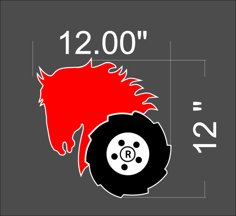 large 12 x 12 OR 24 X 24 inch wheel horse decals Redo Your Horse
