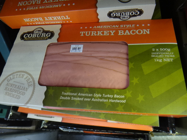 coburg smokehouse turkey bacon 1kg (2x500g)