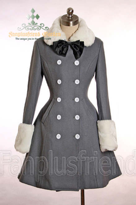 New Romantic, Classic Lolita Petal Bottom Thick Wool Coat New Romantic, Classic Lolita Petal Bottom Thick Wool Coat