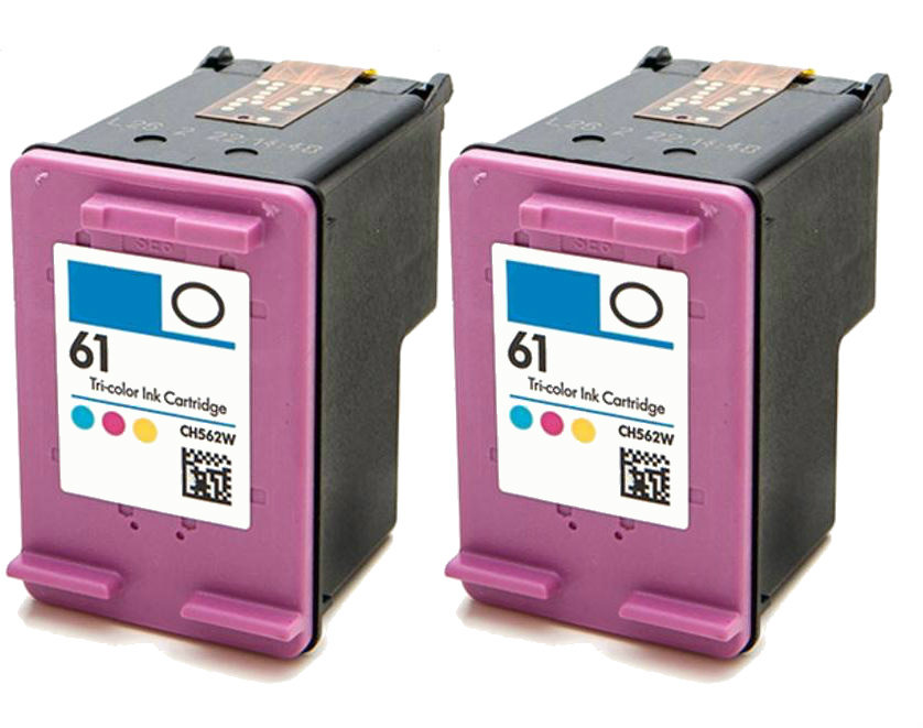 2pk Remanufactured HP 61 CH562W Color (OLD GEN) for Deskjet 3000 3050