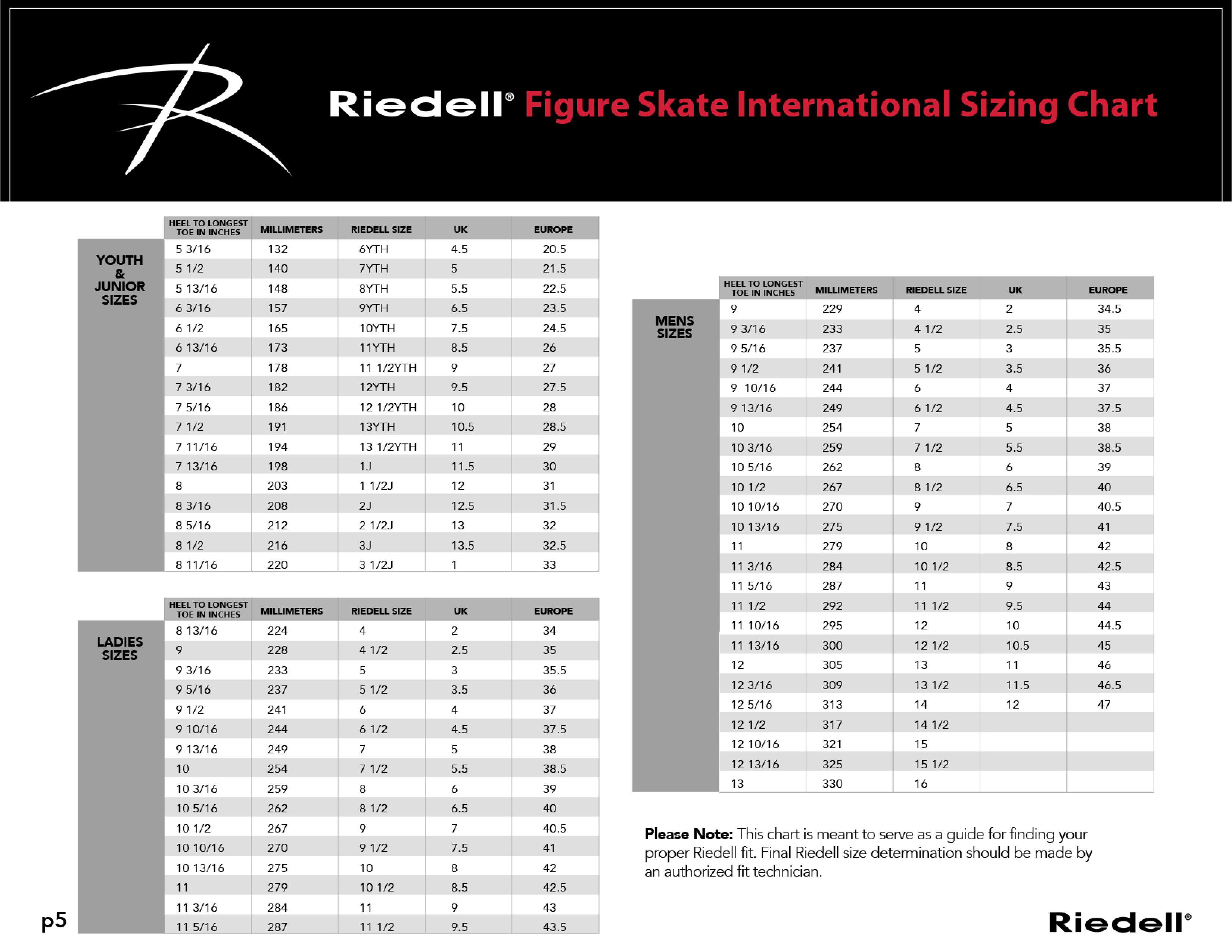 riedell-high-top-skates-sizing-chart