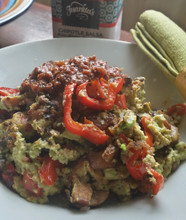 Chipotle Salsa on Avocado eggs