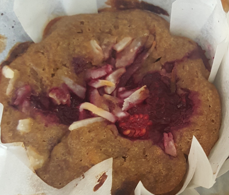Vegan and Gluten Free, Raspberry, Coconut Muffins