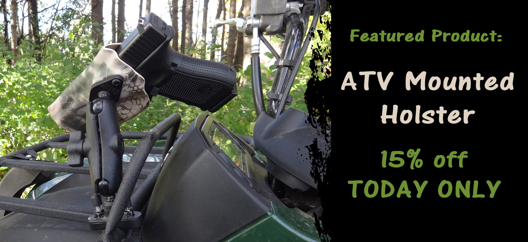 New ATV/Vehicle Mounted Holster win a Zippo lighter Grizzly Outdoors