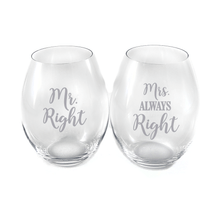 RIEDEL Mr and Mrs Stemless Wine Glasses
