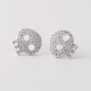 kellinsilver skull swarovski earrings gold