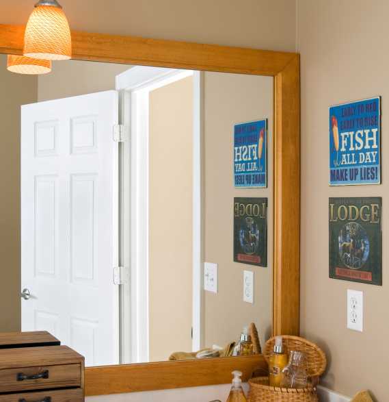 Honey Oak Finish on the Clifton Mirror Frame Mirror Frame Kit - Clifton