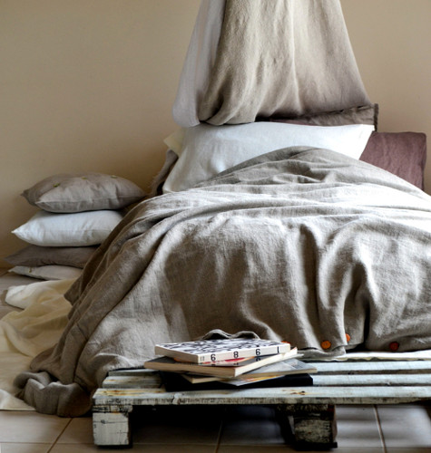 Natural Rustic Rough Heavy Weight Linen Quilt Cover / All sizes