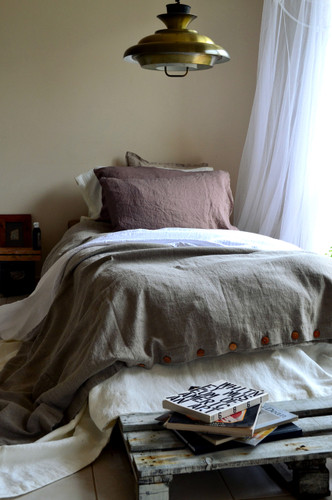 Natural Rustic Rough Heavy Weight Linen Quilt Cover / All sizes
