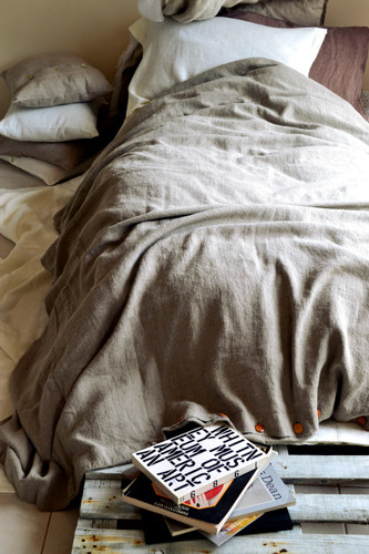 Natural Rustic Rough Heavy Weight Linen Quilt Cover / All sizes