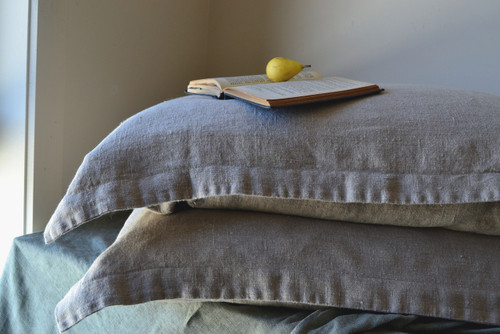 Natural Rustic Rough Stonewashed linen pillow cases set of 2