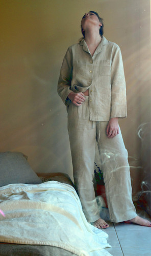 Natural stonewashed linen sleepwear. Pajama Set