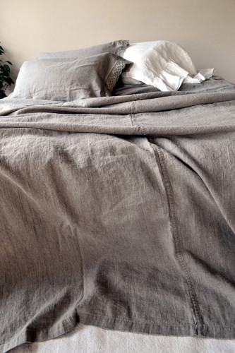 Rustic Rough Linen Bed cover/Coverlet