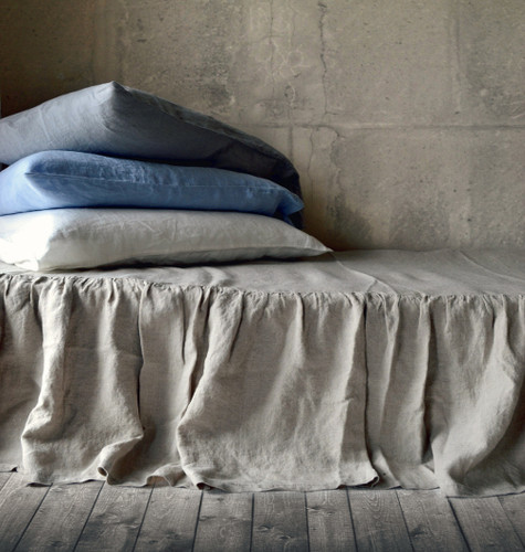 Ruffled Linen Valance⎮ Natural stonewashed linen