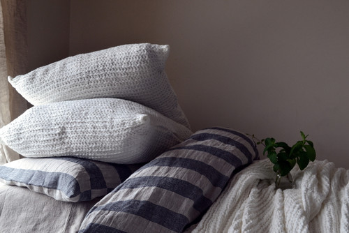 Ivory Waffle Linen Pillow Case. Super heavy weight linen