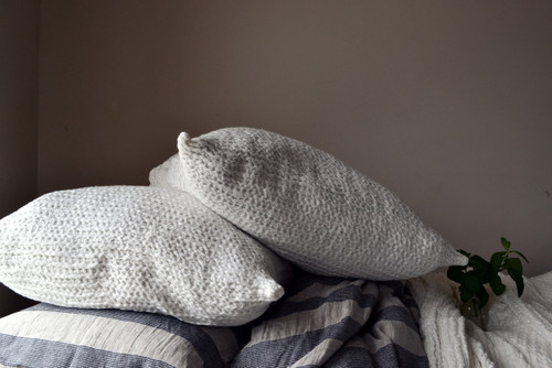 Ivory Waffle Linen Pillow Case. Super heavy weight linen
