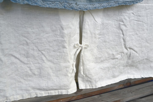 Ivory Heavy weight Linen Box Pleated Valance⎮Bedskirt⎮Dust Ruffle