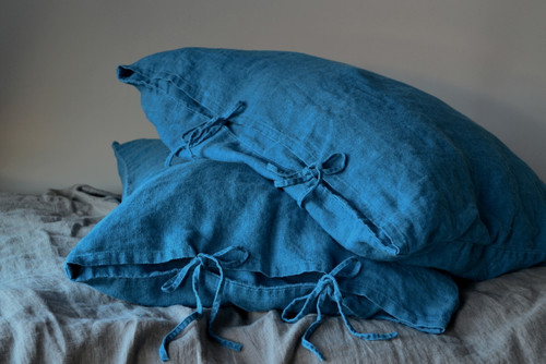 Teal Heavy Linen Bed cover/Coverlet