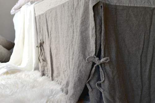 Natural Heavy weight Linen Box Pleated Valance⎮Bedskirt⎮Dust Ruffle