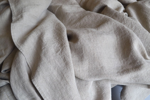 Luxurious linen King size top sheet, Natural