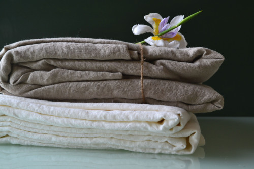 Luxurious linen King size top sheet, Natural