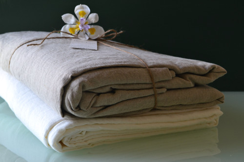 Luxurious linen King size top sheet, Natural