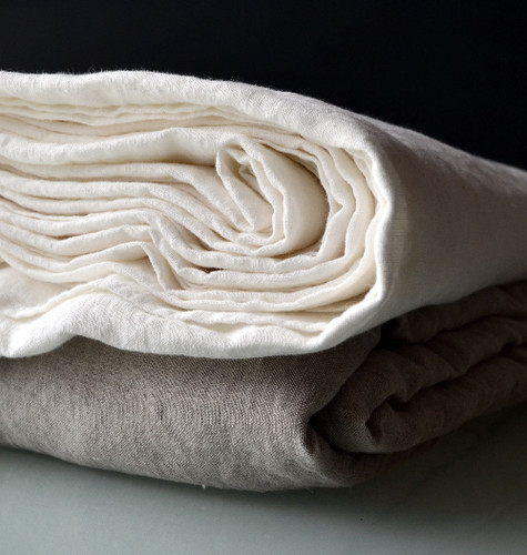 Luxurious Bright white linen sheet. Top/Flat sheet