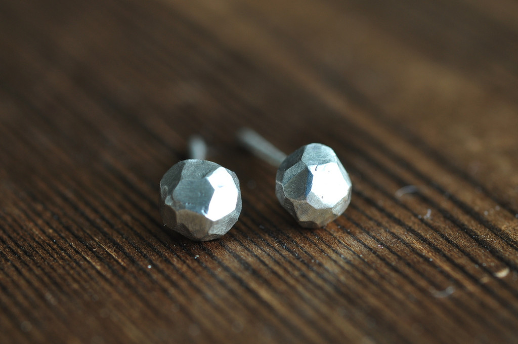 Sterling silver fake diamond stud earrings clearance