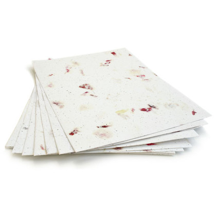 petalled white plantable seeded paper sheets with wild flower seed paper