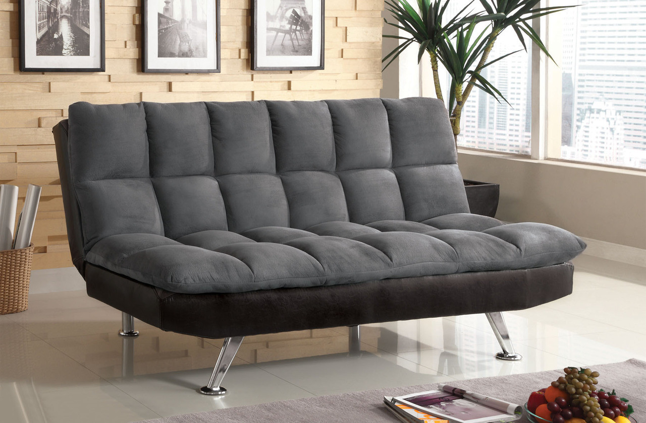 gray futon sofa bed