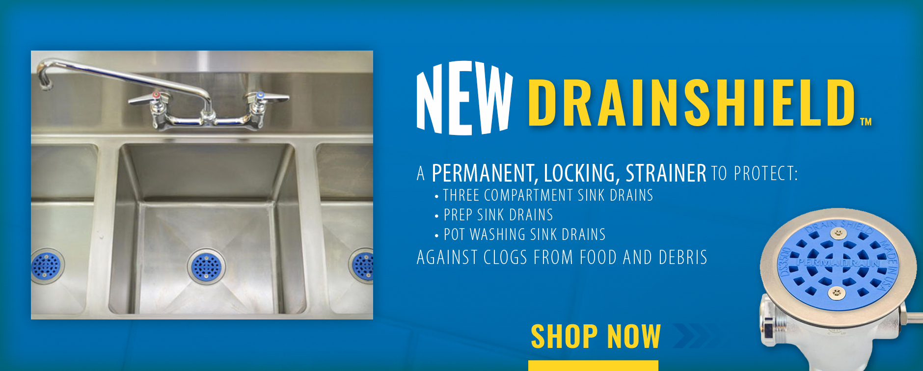 Commercial Sink Strainer that locks