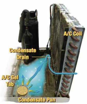 Eliminate AC pan drain clogs