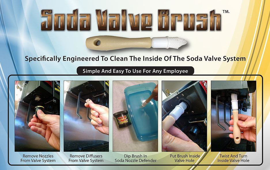 how to clean a soda fountain valve with a brush