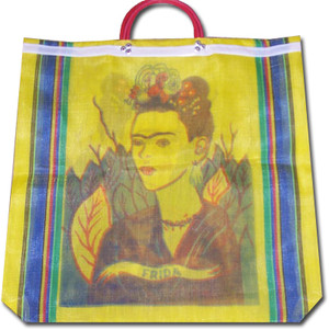 Frida Kahlo Mexican Mercado Plastic Shopping Bag