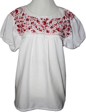 Embroidered Peasant Blouse M