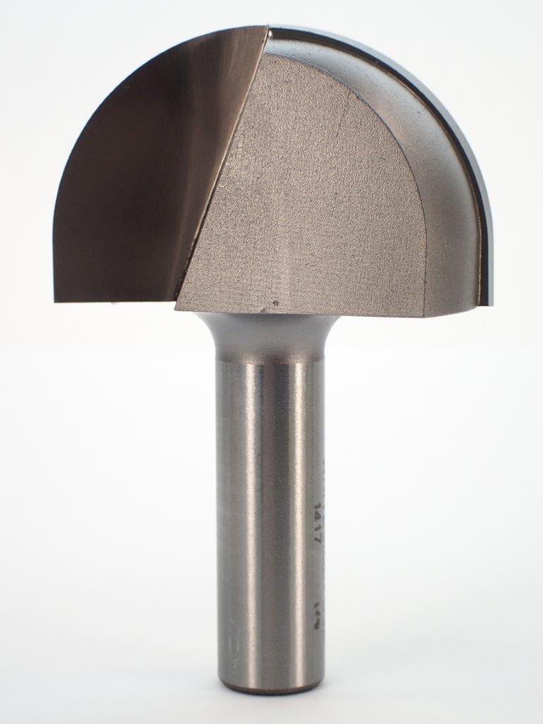 Round Nose Bit, 2" Dia, 11/4 Cut Length, 1/2 Shank, Whiteside 1417
