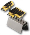 Wiha 33499 - Soft Grip Ball Hex Dual Drive T-Handle Black 8 Pc Set in Metal Stand 1/8-3/8
